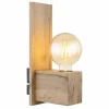 Lampes En Bois-Luminaires Globo Lighting Applique murale Globo ERNA Bois clair, Noir, 1 lumière