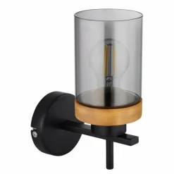 Suspension Verre Fumé-Luminaires Globo Lighting Applique murale Globo FINCA Écru, Noir, 1 lumière