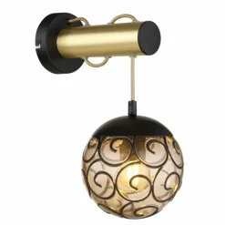 Suspension Verre Fumé-Luminaires Globo Lighting Applique murale Globo FITZ Noir, 1 lumière