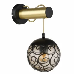 Suspension Verre Fumé-Luminaires Globo Lighting Applique murale Globo FITZ Noir, 1 lumière