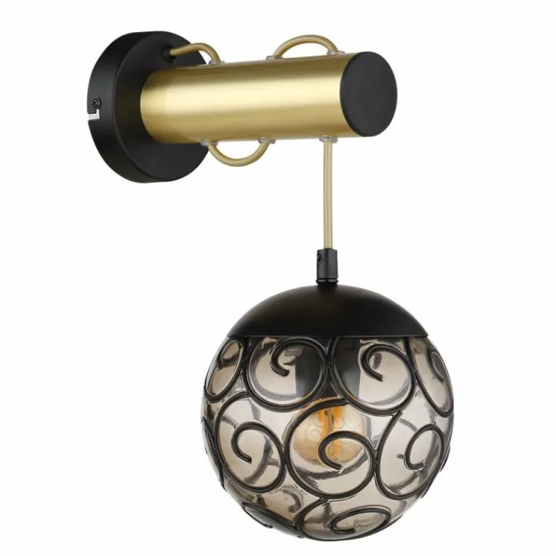 Suspension Verre Fumé-Luminaires Globo Lighting Applique murale Globo FITZ Noir, 1 lumière