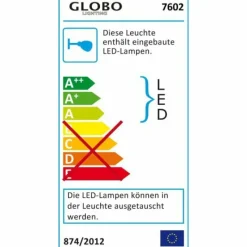 Luminaires Globo Lighting Applique murale Globo GORDON LED Aluminium, Chrome, Acier inoxydable, 5 lumières* Éclairage Led