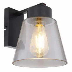 Suspension Verre Fumé-Luminaires Globo Lighting Applique murale Globo GUMBA Noir, 1 lumière