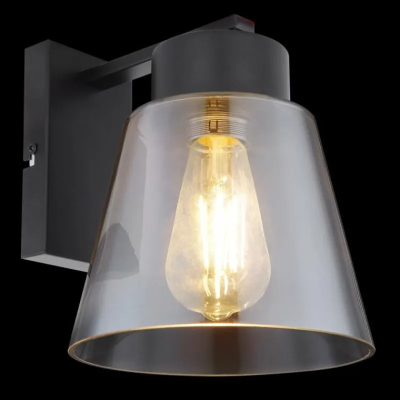 Suspension Verre Fumé-Luminaires Globo Lighting Applique murale Globo GUMBA Noir, 1 lumière