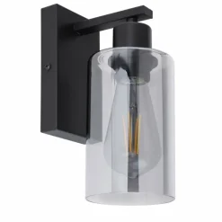 Suspension Verre Fumé-Luminaires Globo Lighting Applique murale Globo HADERA Noir, 1 lumière