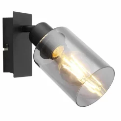 Suspension Verre Fumé-Luminaires Globo Lighting Applique murale Globo HADERA Noir, 1 lumière