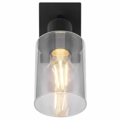 Suspension Verre Fumé-Luminaires Globo Lighting Applique murale Globo HADERA Noir, 1 lumière