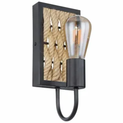Style Boho-Chic-Luminaires Globo Lighting Applique murale Globo HALIA Noir, 1 lumière