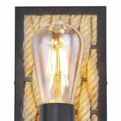 Style Boho-Chic-Luminaires Globo Lighting Applique murale Globo HALIA Noir, 1 lumière