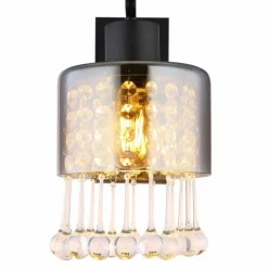 Suspension Verre Fumé-Luminaires Globo Lighting Applique murale Globo HENDRY Noir, 1 lumière