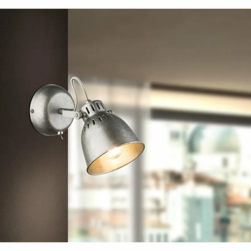 Luminaires Globo Lighting Applique murale Globo Hernan Gris, Argenté, 1 lumière* Spots Et Projecteurs
