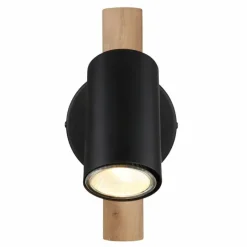 Lampes En Bois-Luminaires Globo Lighting Applique murale Globo HERTI Brun, Noir, 1 lumière
