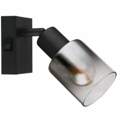 Suspension Verre Fumé-Luminaires Globo Lighting Applique murale Globo HUBERTUS Noir, 1 lumière