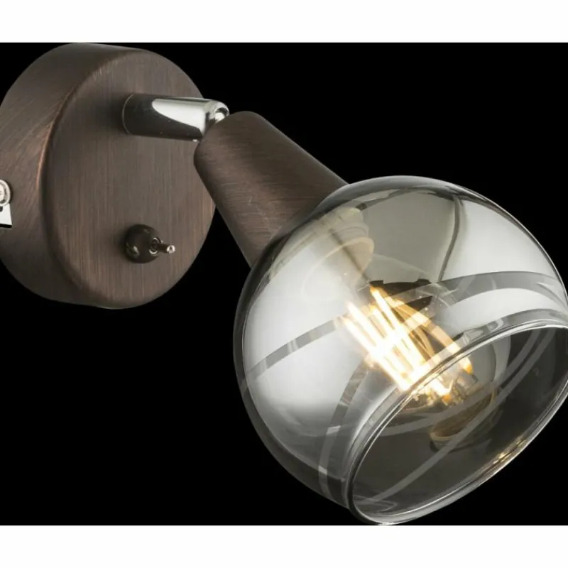 Luminaires Rustiques-Luminaires Globo Lighting Applique murale Globo Isla LED Bronze, 1 lumière
