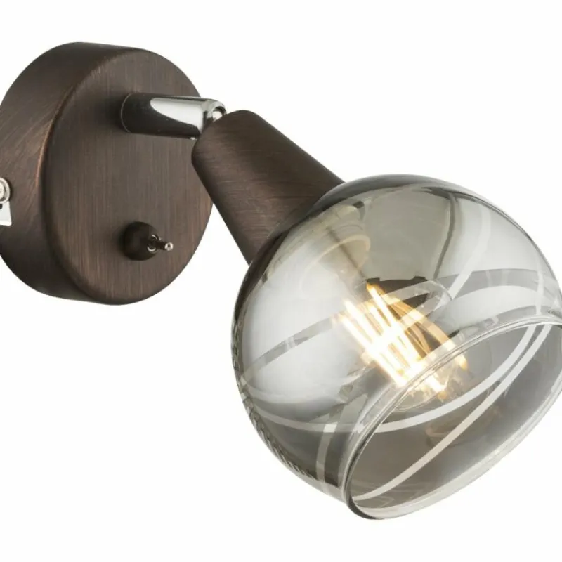 Luminaires Rustiques-Luminaires Globo Lighting Applique murale Globo Isla LED Bronze, 1 lumière