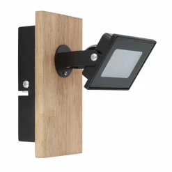 Lampes En Bois-Luminaires Globo Lighting Applique murale Globo JOYA LED Bois clair, Noir, 1 lumière