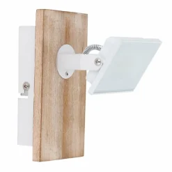 Lampes En Bois-Luminaires Globo Lighting Applique murale Globo JOYA LED Bois clair, Blanc, 1 lumière