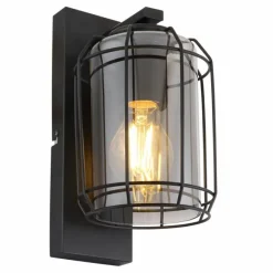 Suspension Verre Fumé-Luminaires Globo Lighting Applique murale Globo KAMMI Noir, 1 lumière