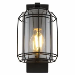 Suspension Verre Fumé-Luminaires Globo Lighting Applique murale Globo KAMMI Noir, 1 lumière