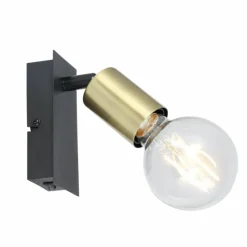 Luminaires Globo Lighting Applique murale GLOBO LILIANA Vieux laiton, Noir, 1 lumière* Spots Et Projecteurs