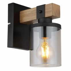 Suspension Verre Fumé-Luminaires Globo Lighting Applique murale Globo LILA Brun, Noir, 1 lumière