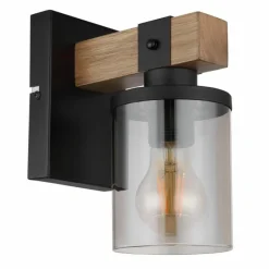 Suspension Verre Fumé-Luminaires Globo Lighting Applique murale Globo LILA Brun, Noir, 1 lumière