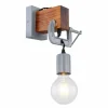 Lampes En Bois-Luminaires Globo Lighting Applique murale Globo LUDI Gris, Bois foncé, 1 lumière