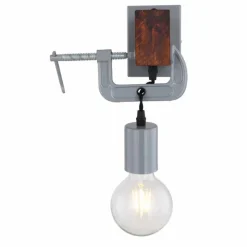 Lampes En Bois-Luminaires Globo Lighting Applique murale Globo LUDI Gris, Bois foncé, 1 lumière