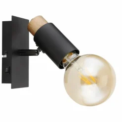 Lampes En Bois-Luminaires Globo Lighting Applique murale Globo MATTI Écru, Noir, 1 lumière