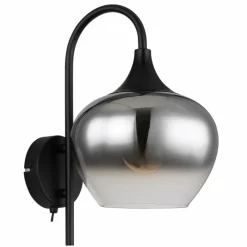 Suspension Verre Fumé-Luminaires Globo Lighting Applique murale Globo MAXY Noir, 1 lumière
