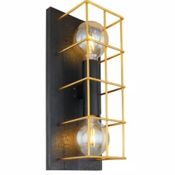 Lampes Dorées-Luminaires Globo Lighting Applique murale Globo MERRIL Noir, 2 lumières