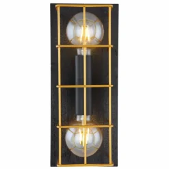 Lampes Dorées-Luminaires Globo Lighting Applique murale Globo MERRIL Noir, 2 lumières