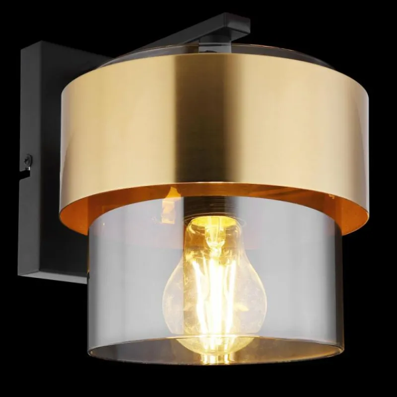 Suspension Verre Fumé-Luminaires Globo Lighting Applique murale Globo MILLEY Noir, 1 lumière