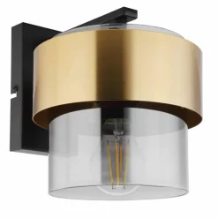 Suspension Verre Fumé-Luminaires Globo Lighting Applique murale Globo MILLEY Noir, 1 lumière