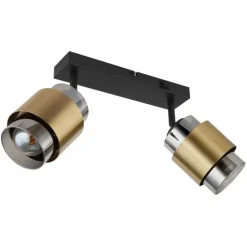 Suspension Verre Fumé-Luminaires Globo Lighting Applique murale Globo MILLEY Laiton, Noir, 2 lumières