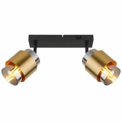 Suspension Verre Fumé-Luminaires Globo Lighting Applique murale Globo MILLEY Laiton, Noir, 2 lumières