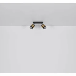 Suspension Verre Fumé-Luminaires Globo Lighting Applique murale Globo MILLEY Laiton, Noir, 2 lumières