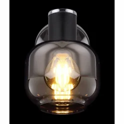 Suspension Verre Fumé-Luminaires Globo Lighting Applique murale Globo ORNELA Noir, 1 lumière