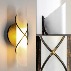 hofstein Applique murale Globo RANIA Acier inoxydable, Noir, Blanc, 1 lumière