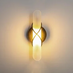 hofstein Applique murale Globo RANIA Acier inoxydable, Noir, Blanc, 1 lumière