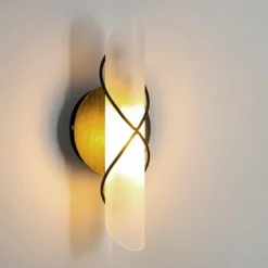 hofstein Applique murale Globo RANIA Acier inoxydable, Noir, Blanc, 1 lumière