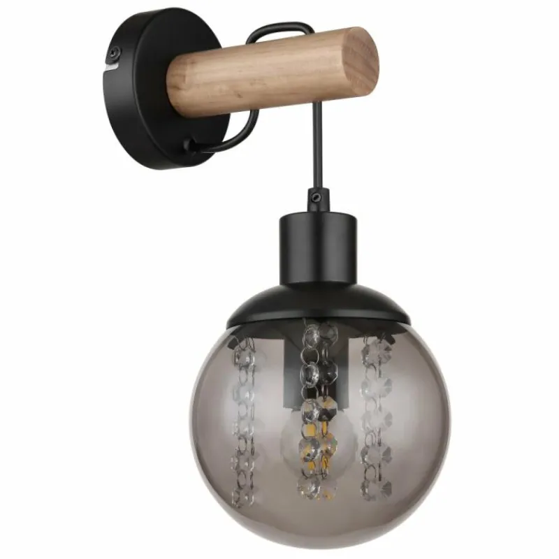 Suspension Verre Fumé-Luminaires Globo Lighting Applique murale Globo RICHARD Écru, Noir, 1 lumière