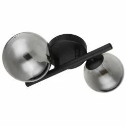 Suspension Verre Fumé-Luminaires Globo Lighting Applique murale Globo RIHA LED Noir, 2 lumières