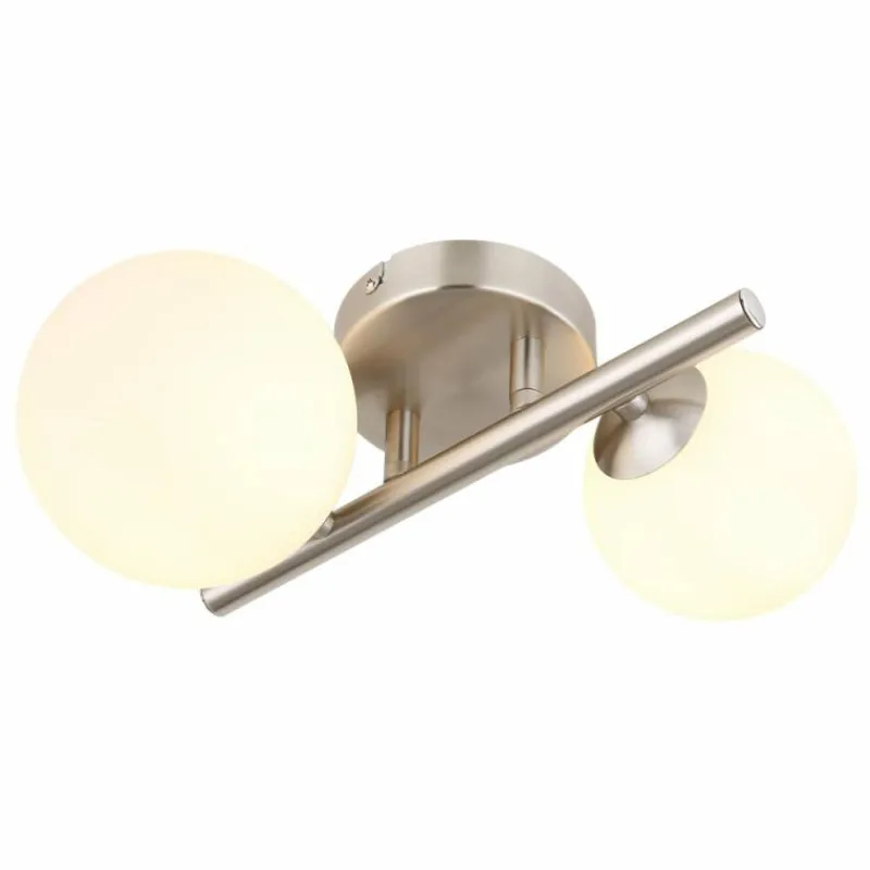 Luminaires Globo Lighting Applique murale Globo RIHA LED Nickel mat, 2 lumières