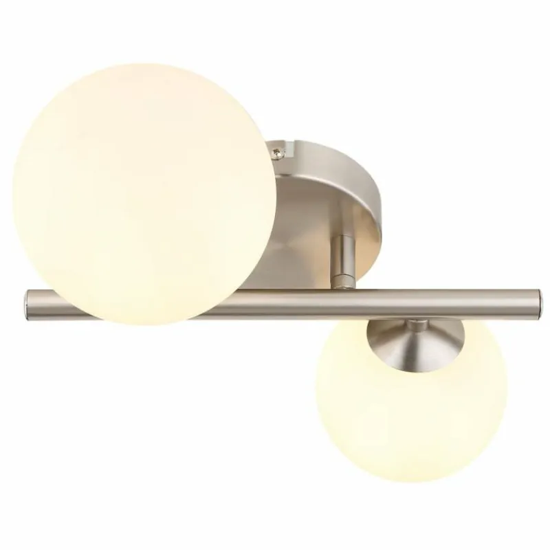 Luminaires Globo Lighting Applique murale Globo RIHA LED Nickel mat, 2 lumières