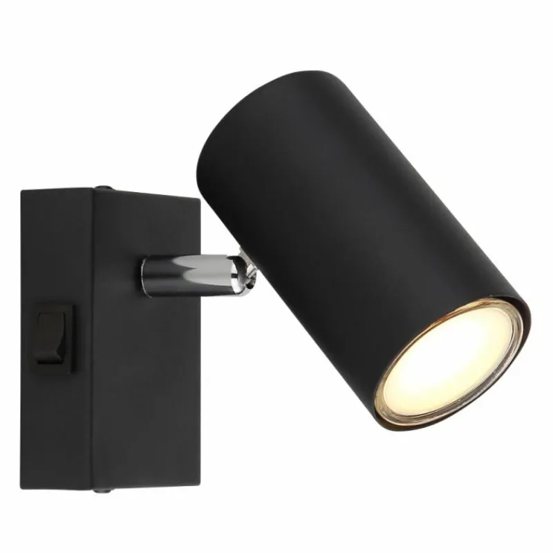 Luminaires Globo Lighting Applique murale Globo ROBBY Noir, 1 lumière* Spots Et Projecteurs