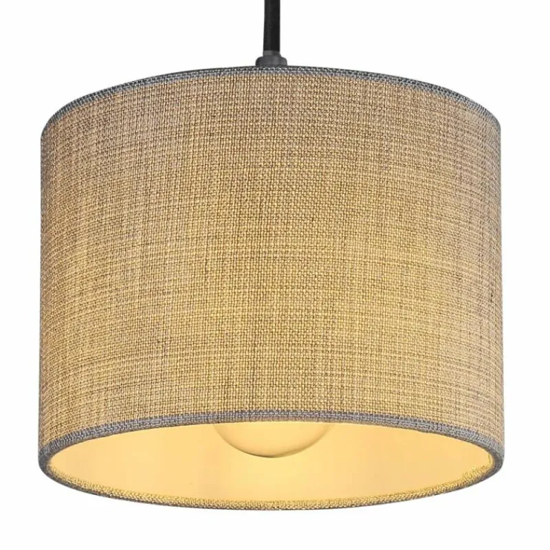 Lampes En Tissu-Luminaires Globo Lighting Applique murale Globo ROGER Gris, Noir, 1 lumière