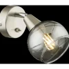 Suspension Verre Fumé-Luminaires Globo Lighting Applique murale Globo ROMAN LED Nickel mat, 1 lumière