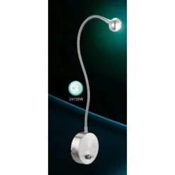 Luminaires Globo Lighting Applique murale Globo SERPENT LED Chrome, Nickel mat, 1 lumière* Éclairage Led