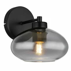 Suspension Verre Fumé-Luminaires Globo Lighting Applique murale Globo SHAUN Noir, 1 lumière